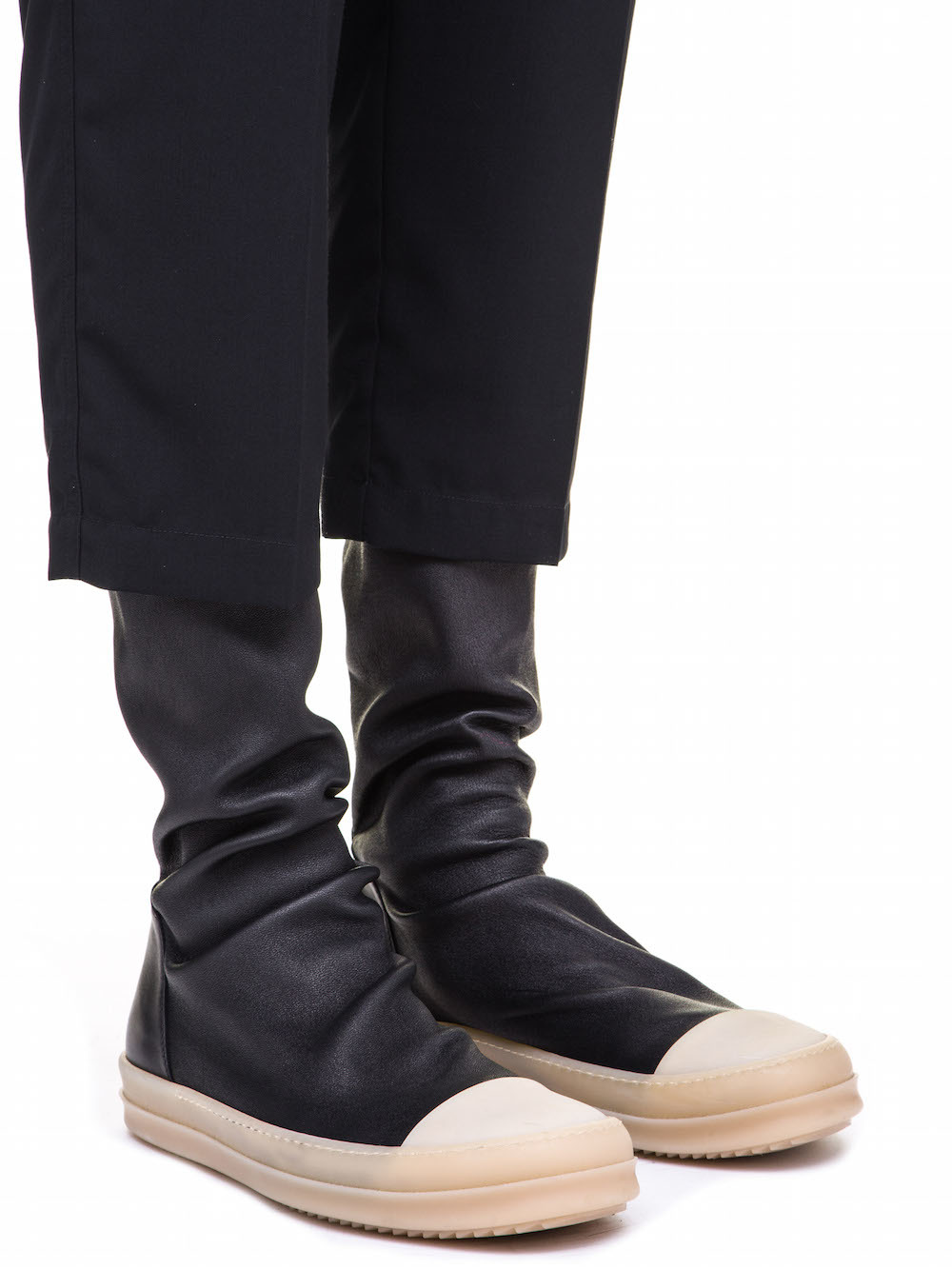 RICK OWENS DRAWSTRING ASTAIRES IN BLACK WOOL