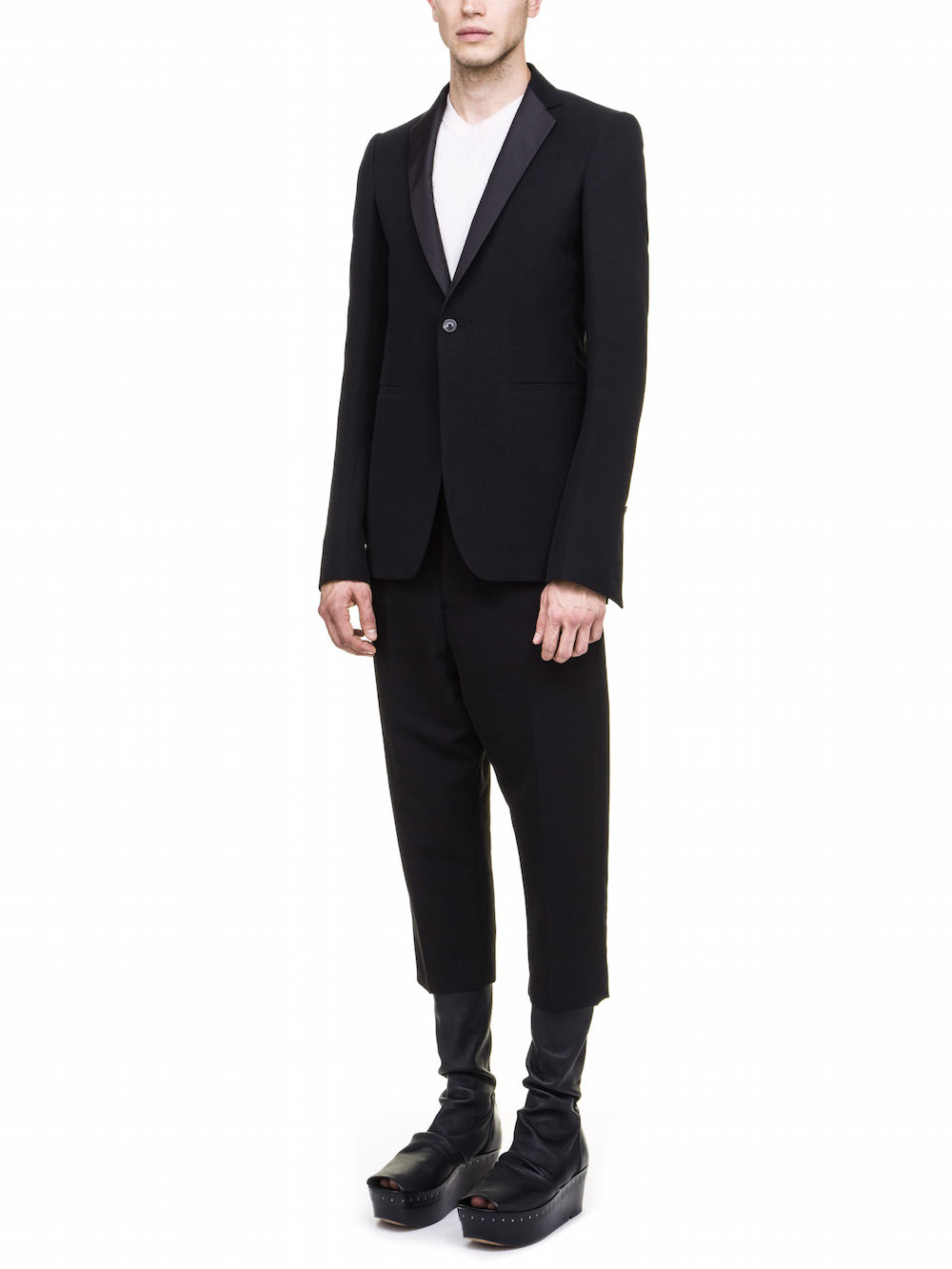 RICK OWENS TUSK BLAZER IN BLACK
