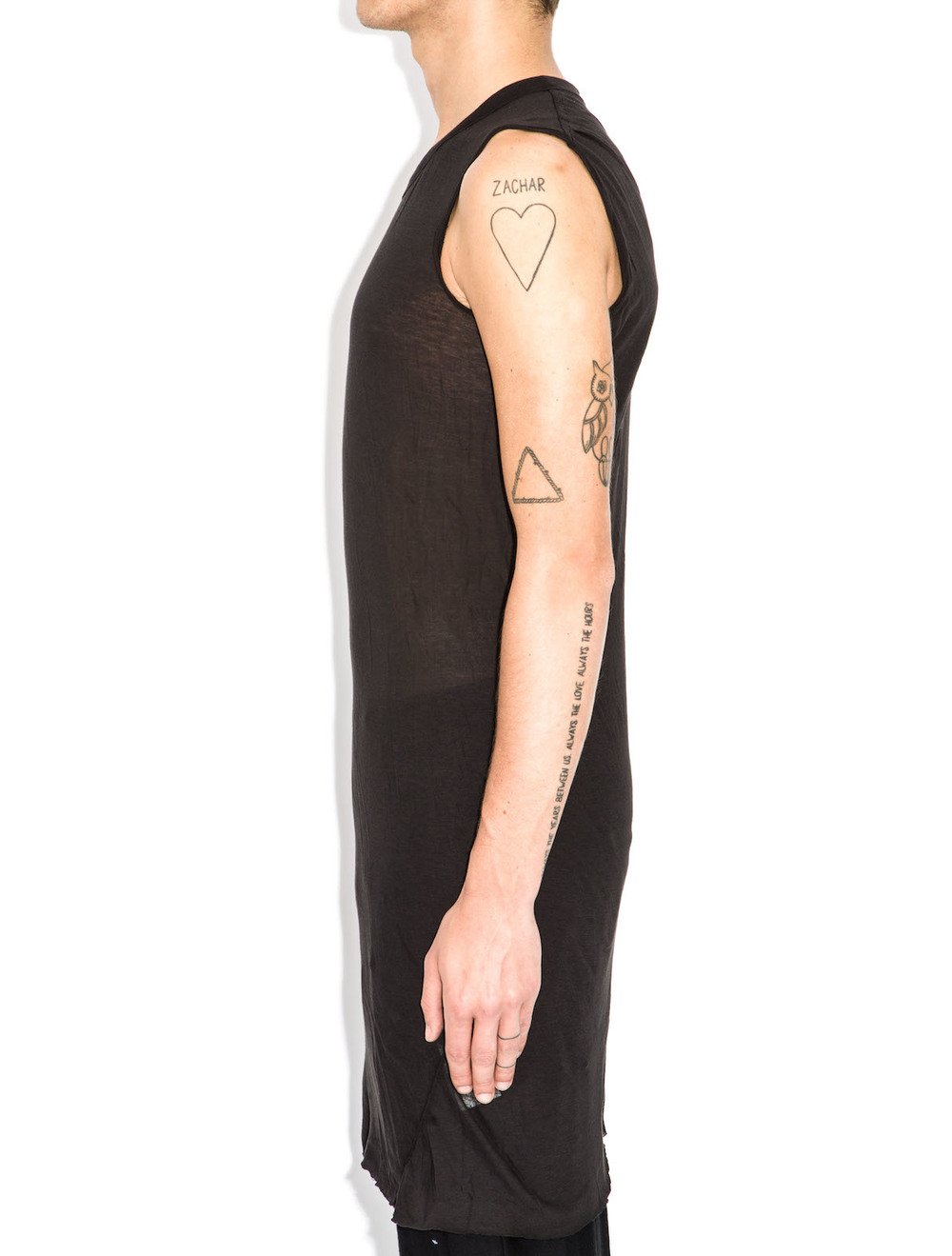 rick owens black sleeveless tee