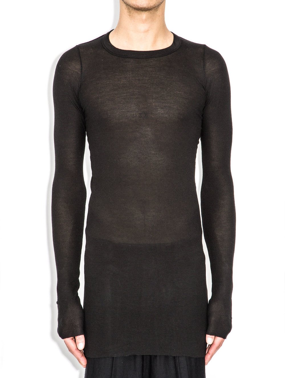 rick owens black ribbed tee