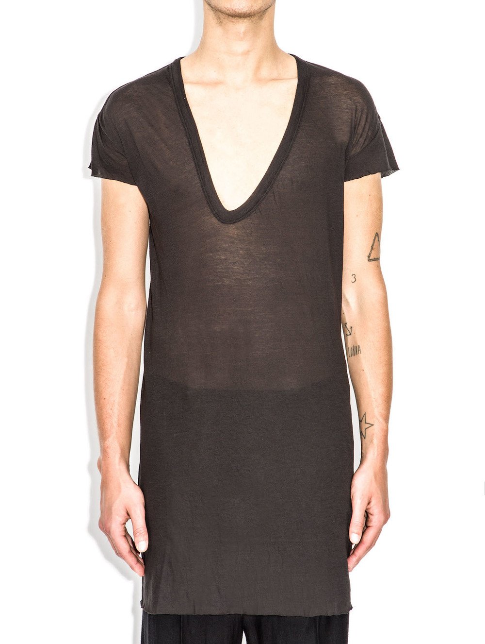 rick owens black short sleeve tee