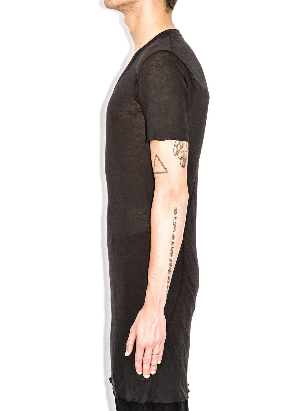 rick owens black v neck tee