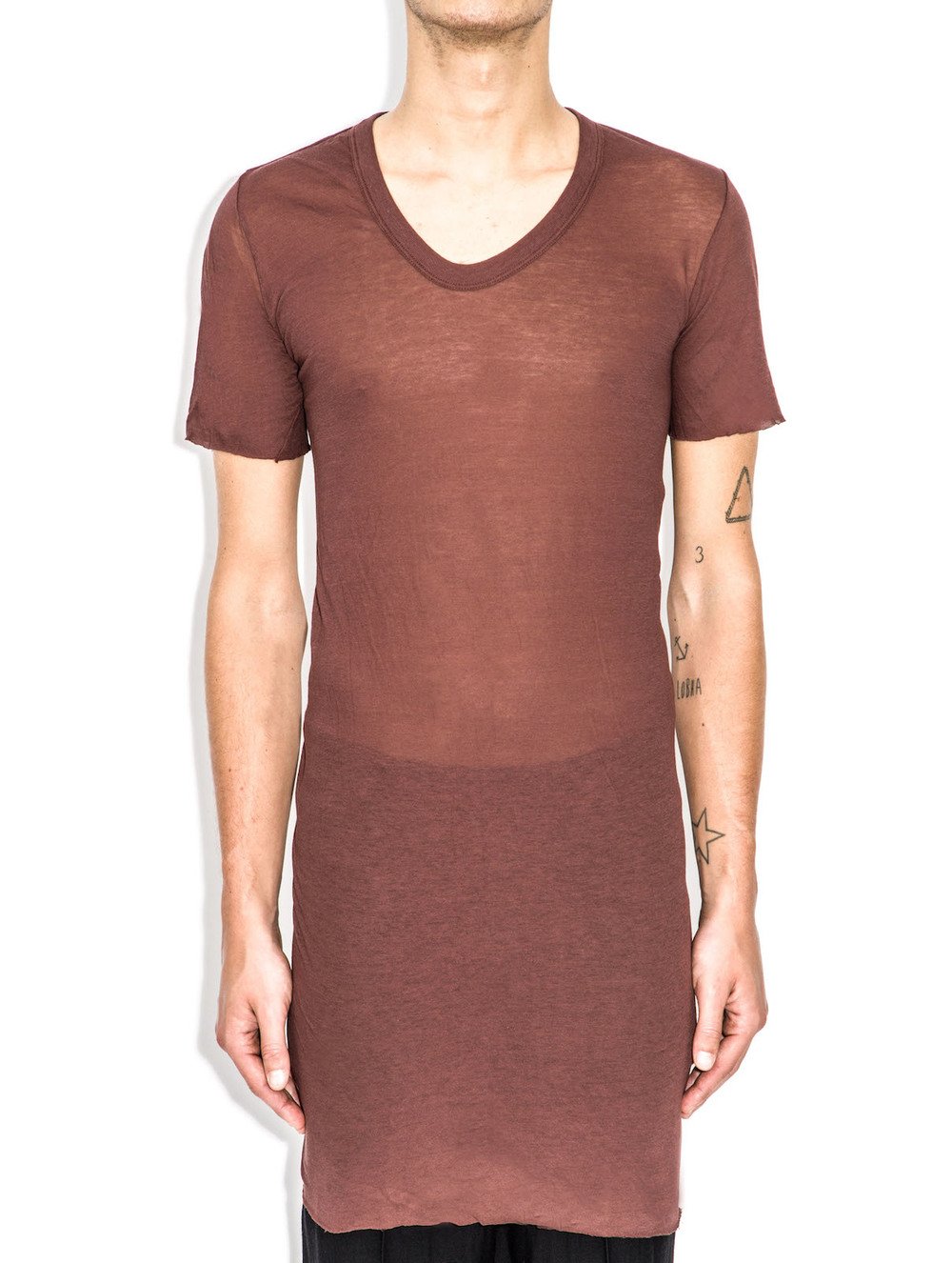 rick owens red short sleeve tee