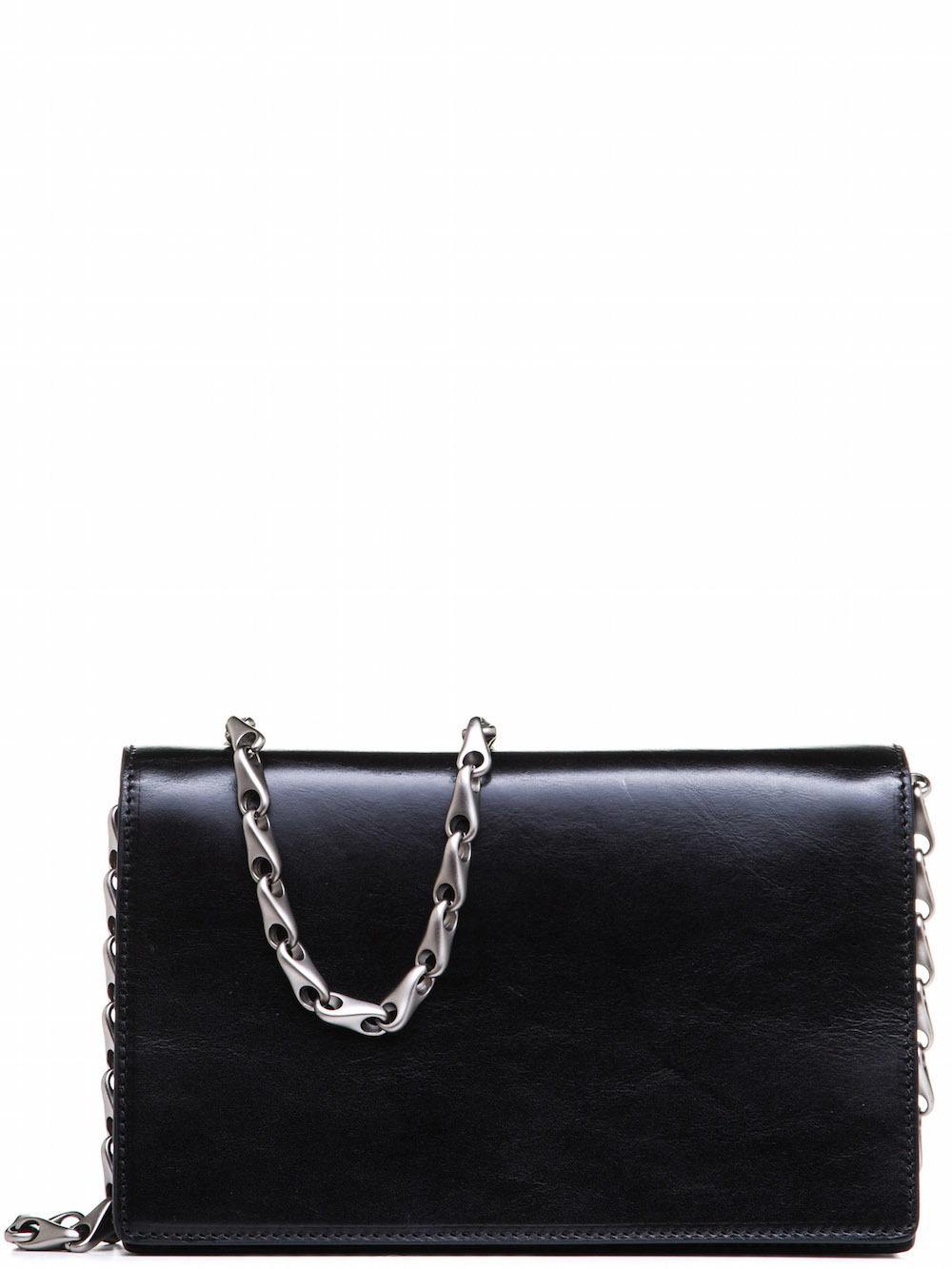 RICK OWENS SMALL SHOULDER BAG IN BLACK LEATHER