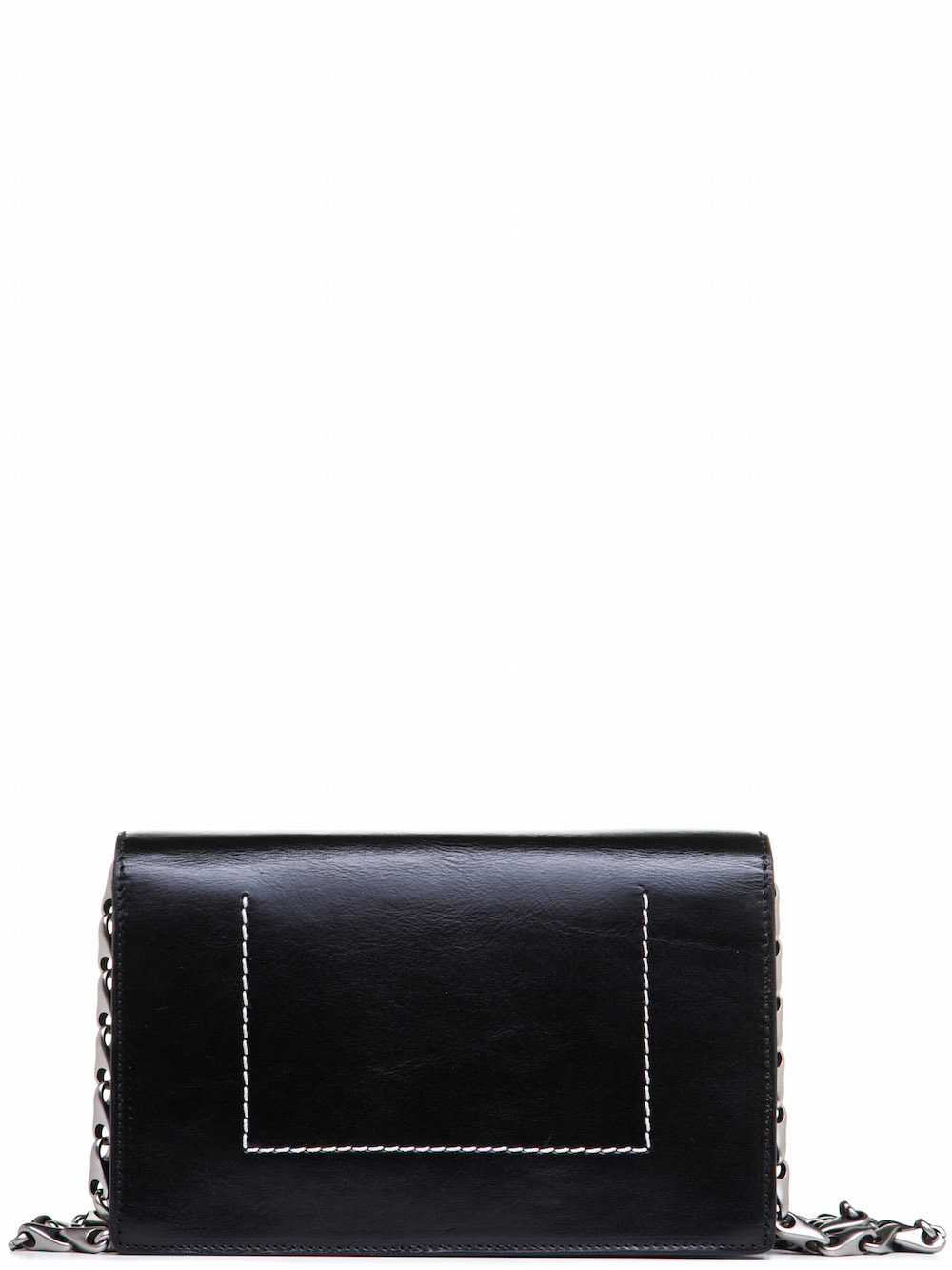 RICK OWENS SMALL SHOULDER BAG IN BLACK LEATHER