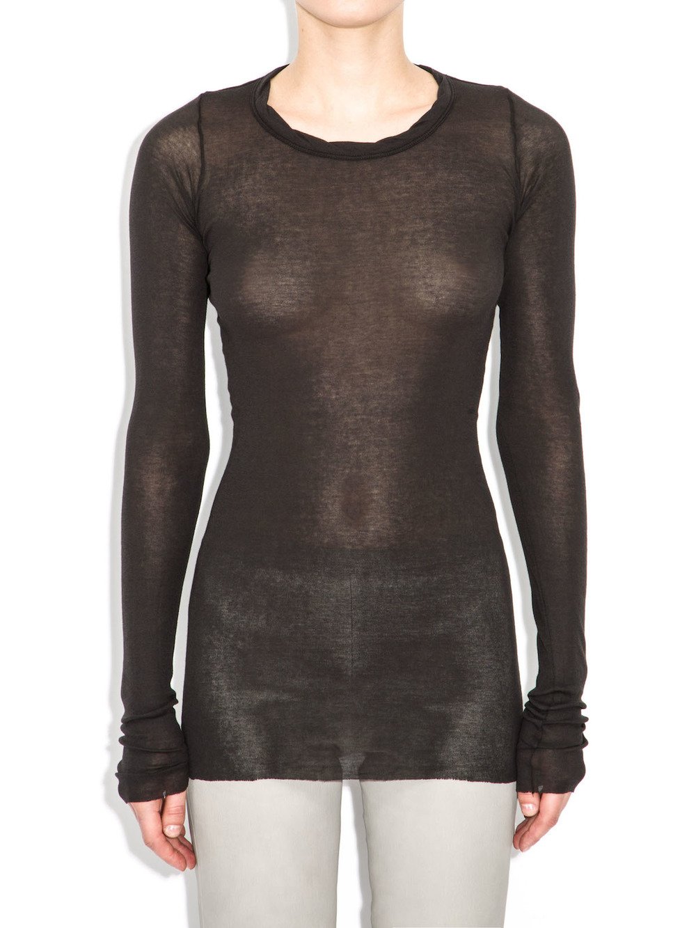 rick owens black long sleeve tee