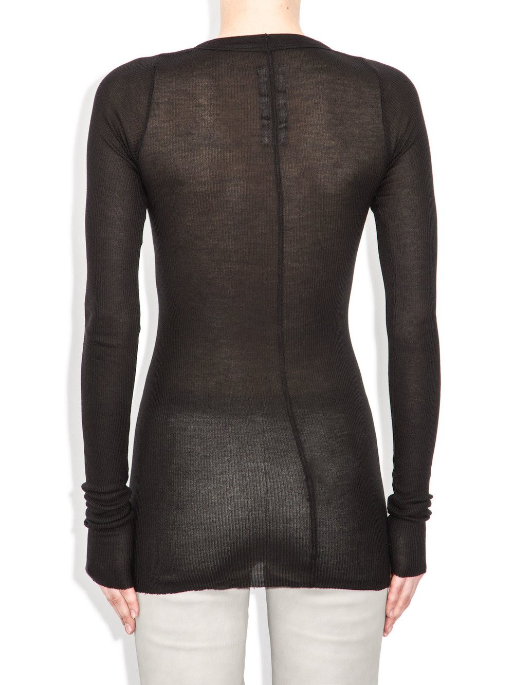 rick owens black sleeve tee