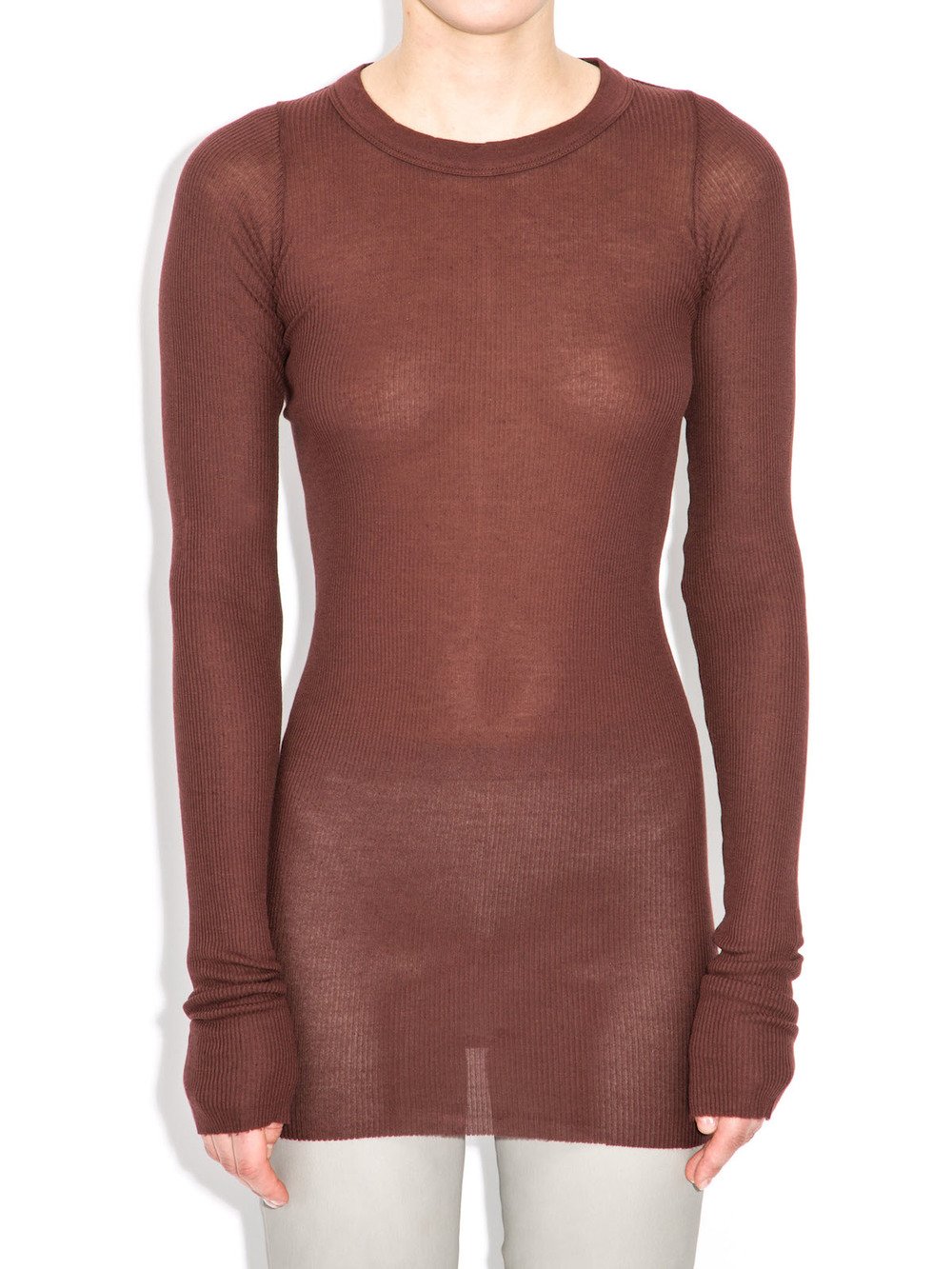 rick owens red long sleeve