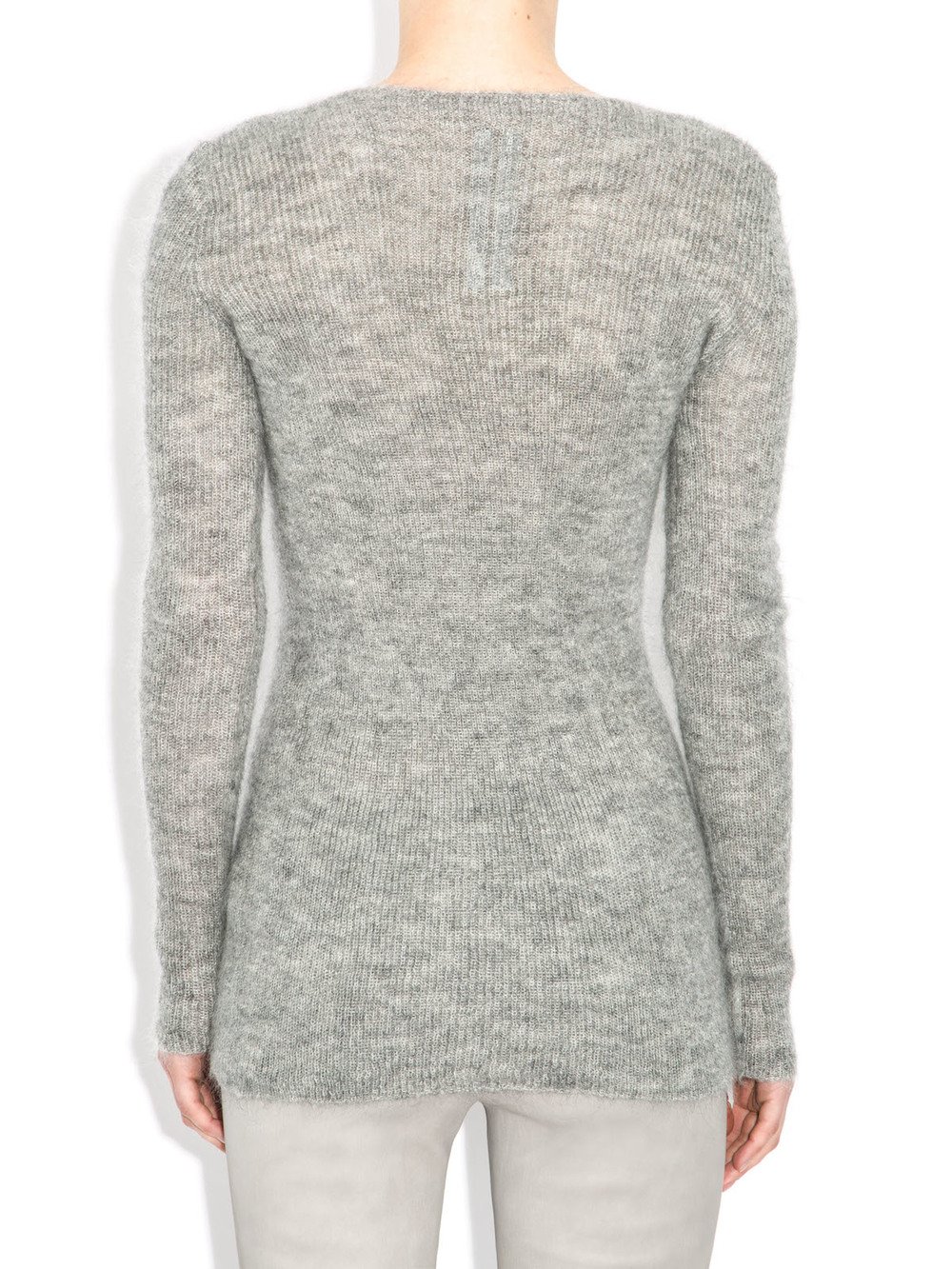grey v neck sweater