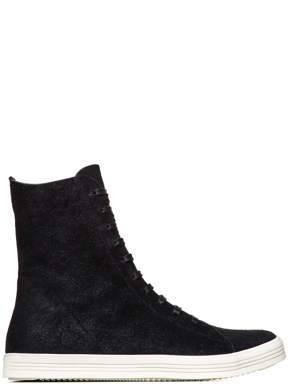 RICK OWENS MASTODON SNEAKERS IN FADED BLACK CALF LEATHER