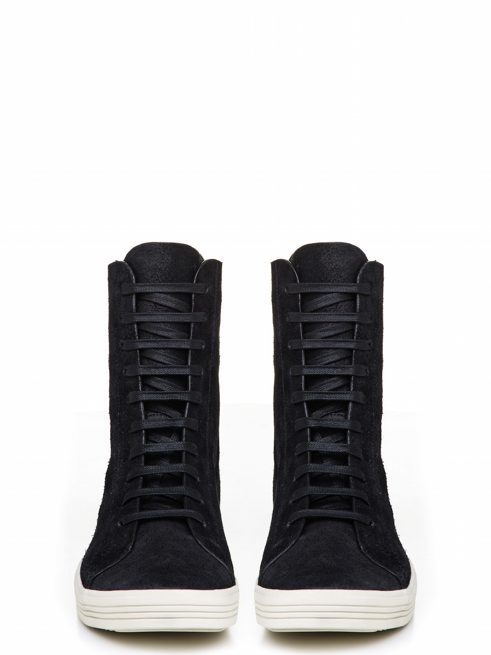 RICK OWENS MASTODON SNEAKERS IN FADED BLACK CALF LEATHER