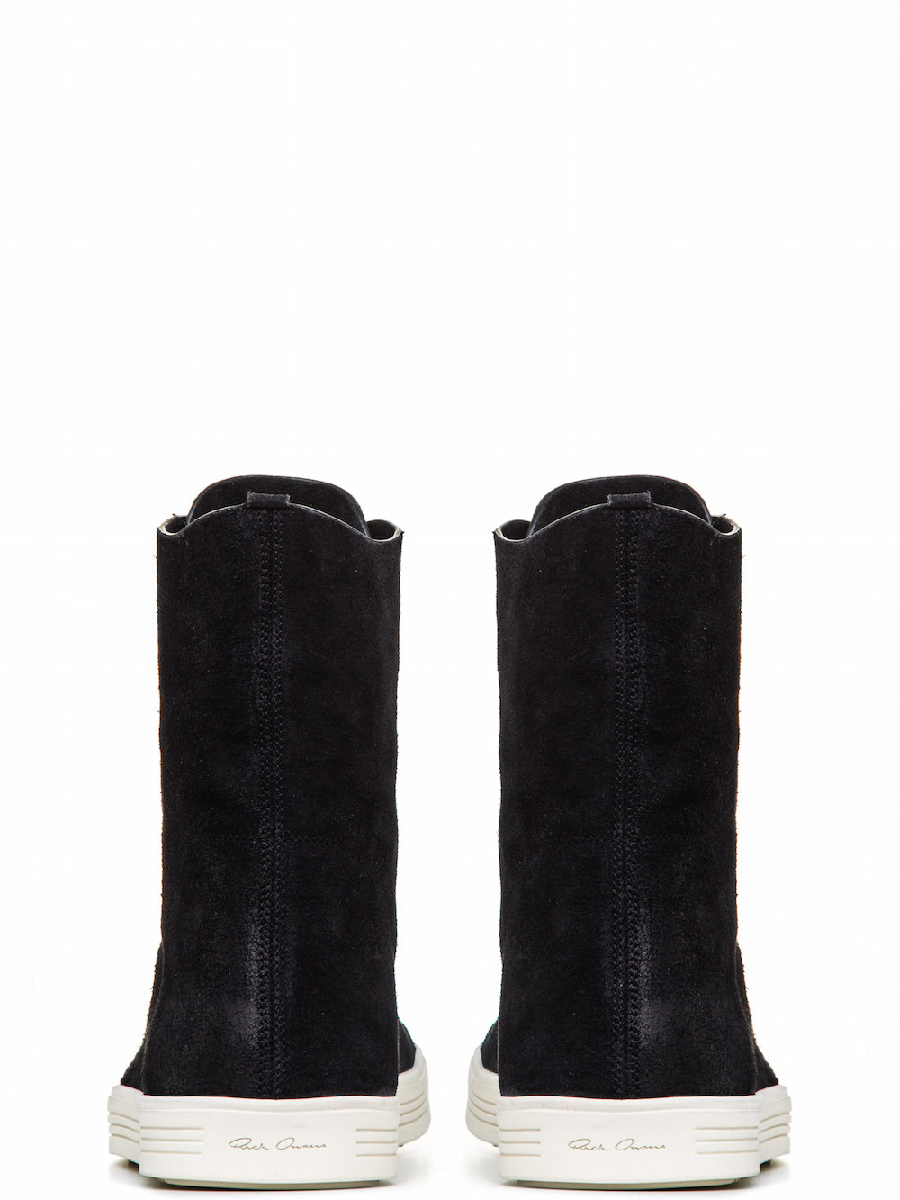 RICK OWENS MASTODON SNEAKERS IN FADED BLACK CALF LEATHER
