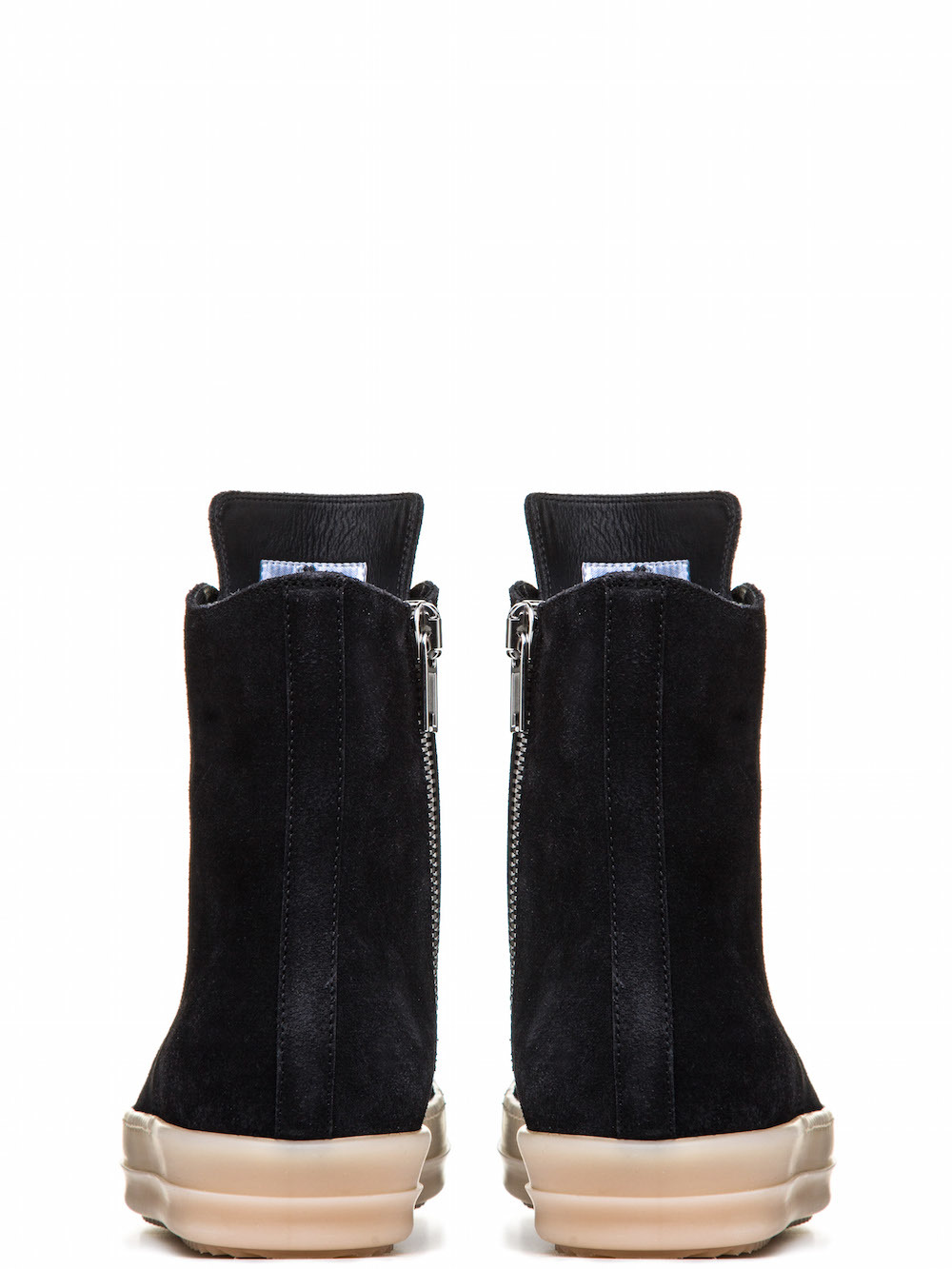 RICK OWENS RUBBER SNEAKERS IN FADED BLACK CALF LEATHER