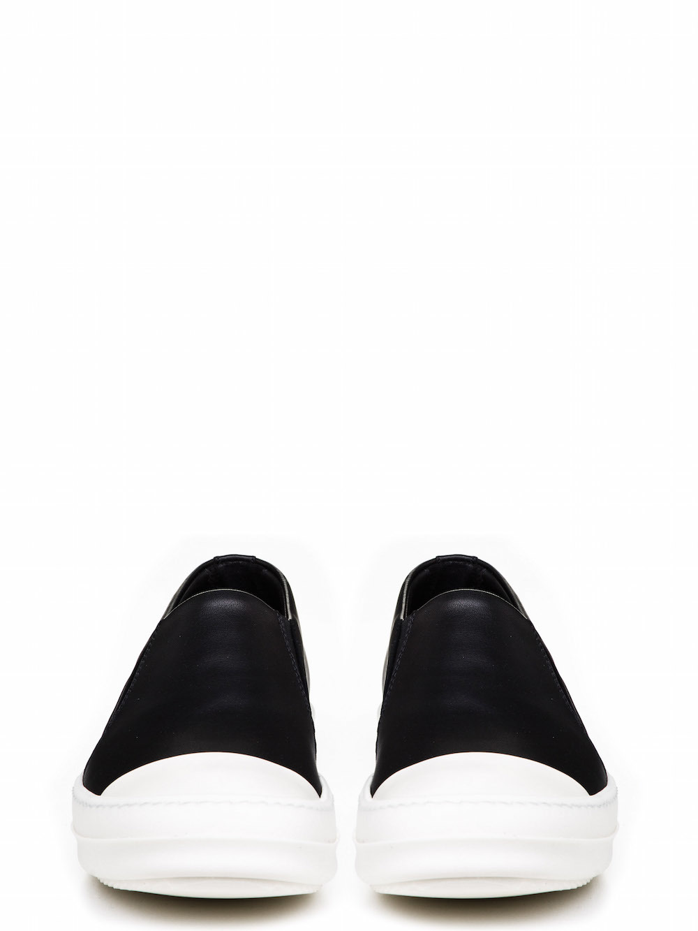 RICK OWENS BOAT SNEAKERS IN BLACK CALF LEATHER