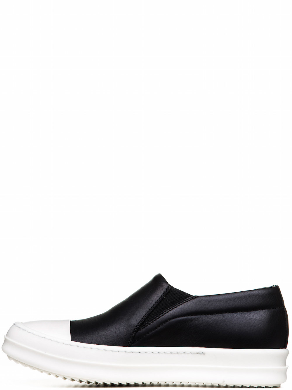 RICK OWENS BOAT SNEAKERS IN BLACK CALF LEATHER