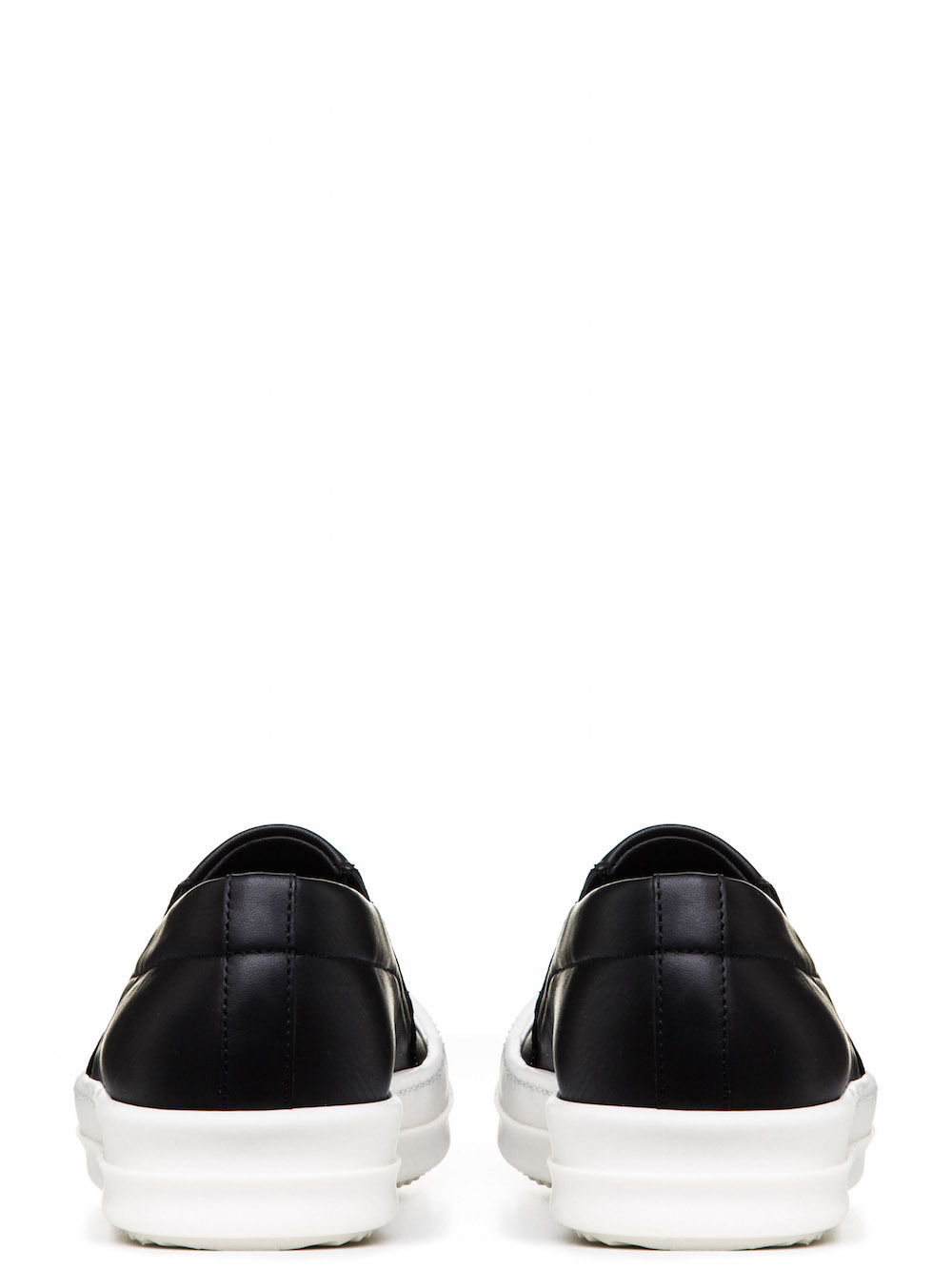 RICK OWENS BOAT SNEAKERS IN BLACK CALF LEATHER