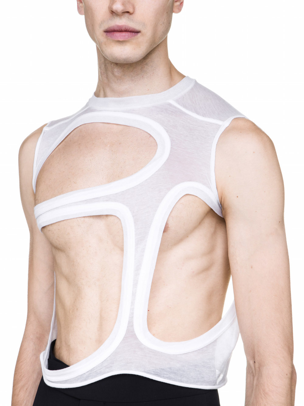 RICK OWENS OFF-THE-RUNWAY MB II TOP IN MILK