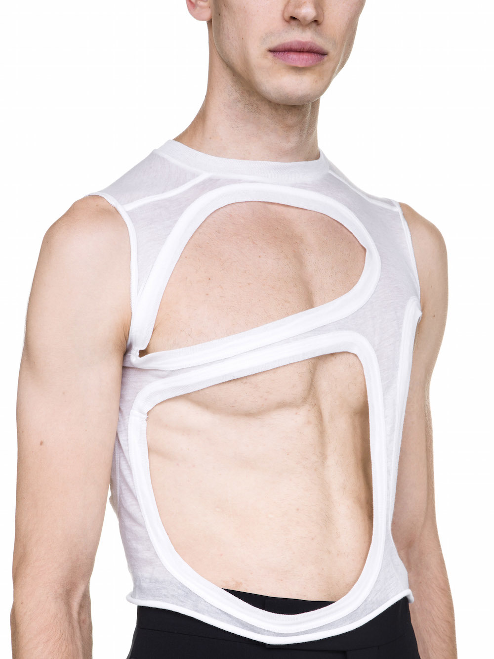 RICK OWENS OFF-THE-RUNWAY MB II TOP IN MILK