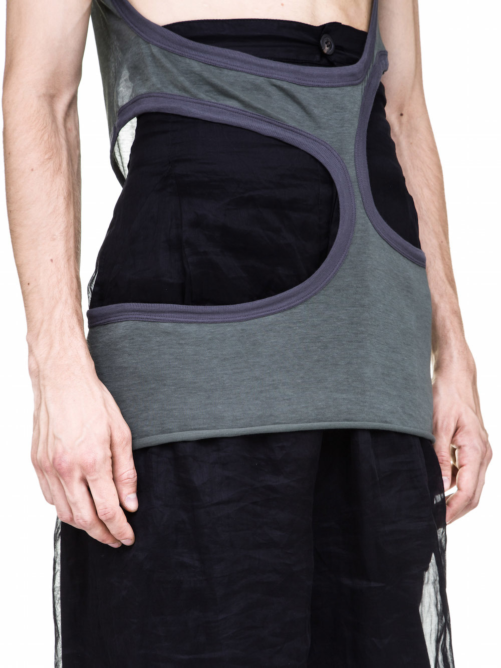 RICK OWENS OFF-THE-RUNWAY MEMBRANE III TOP IN SAGE GREEN