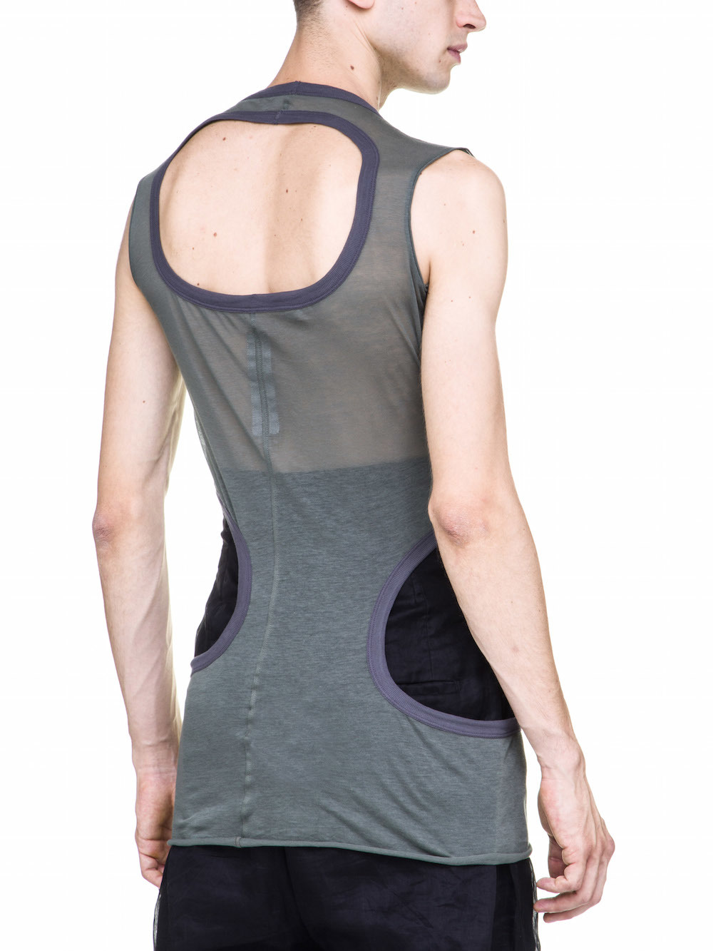 RICK OWENS OFF-THE-RUNWAY MEMBRANE III TOP IN SAGE GREEN