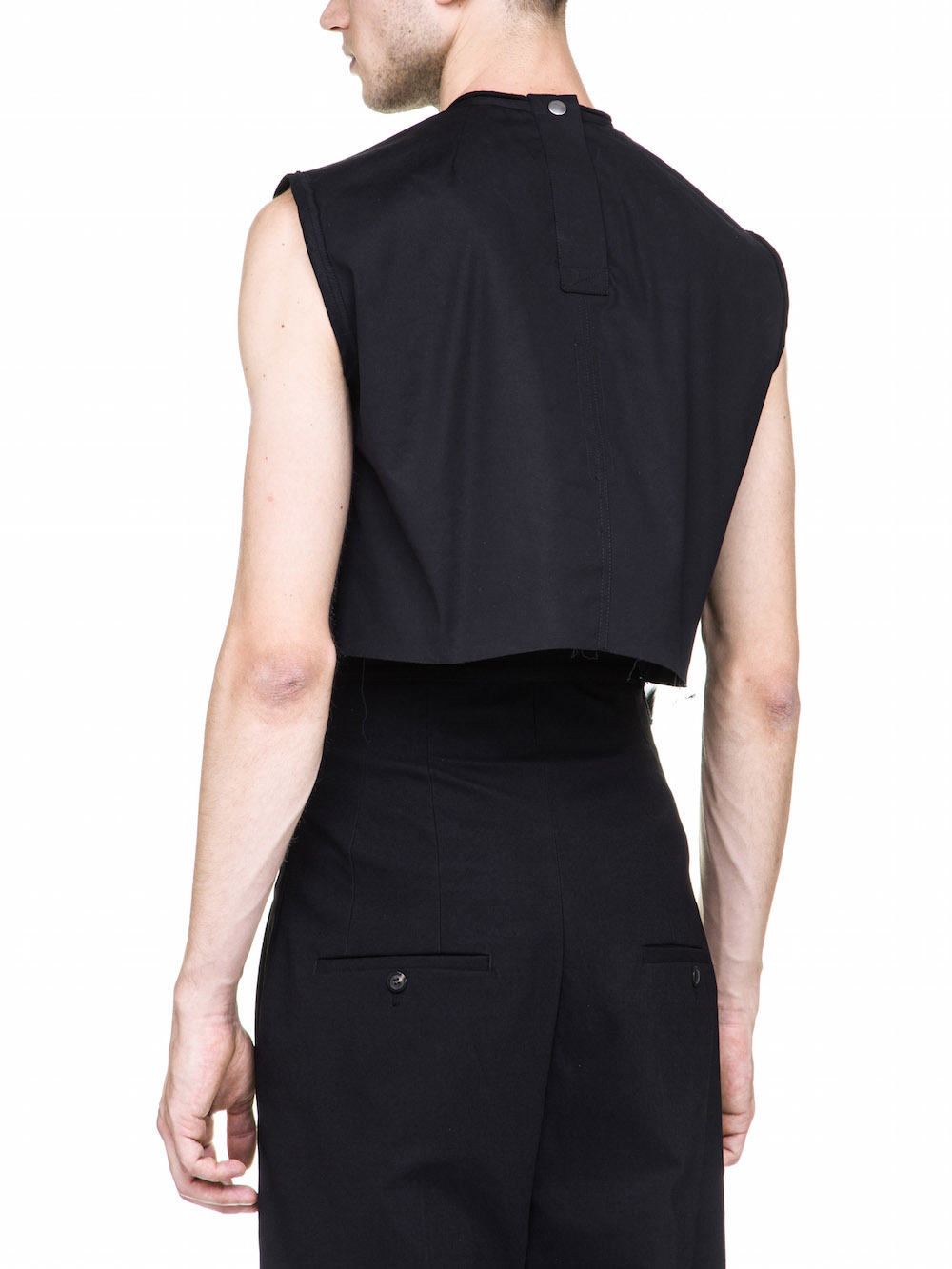 RICK OWENS OFF-THE-RUNWAY SUBHUMAN TOP SLEEVELESS IN BLACK