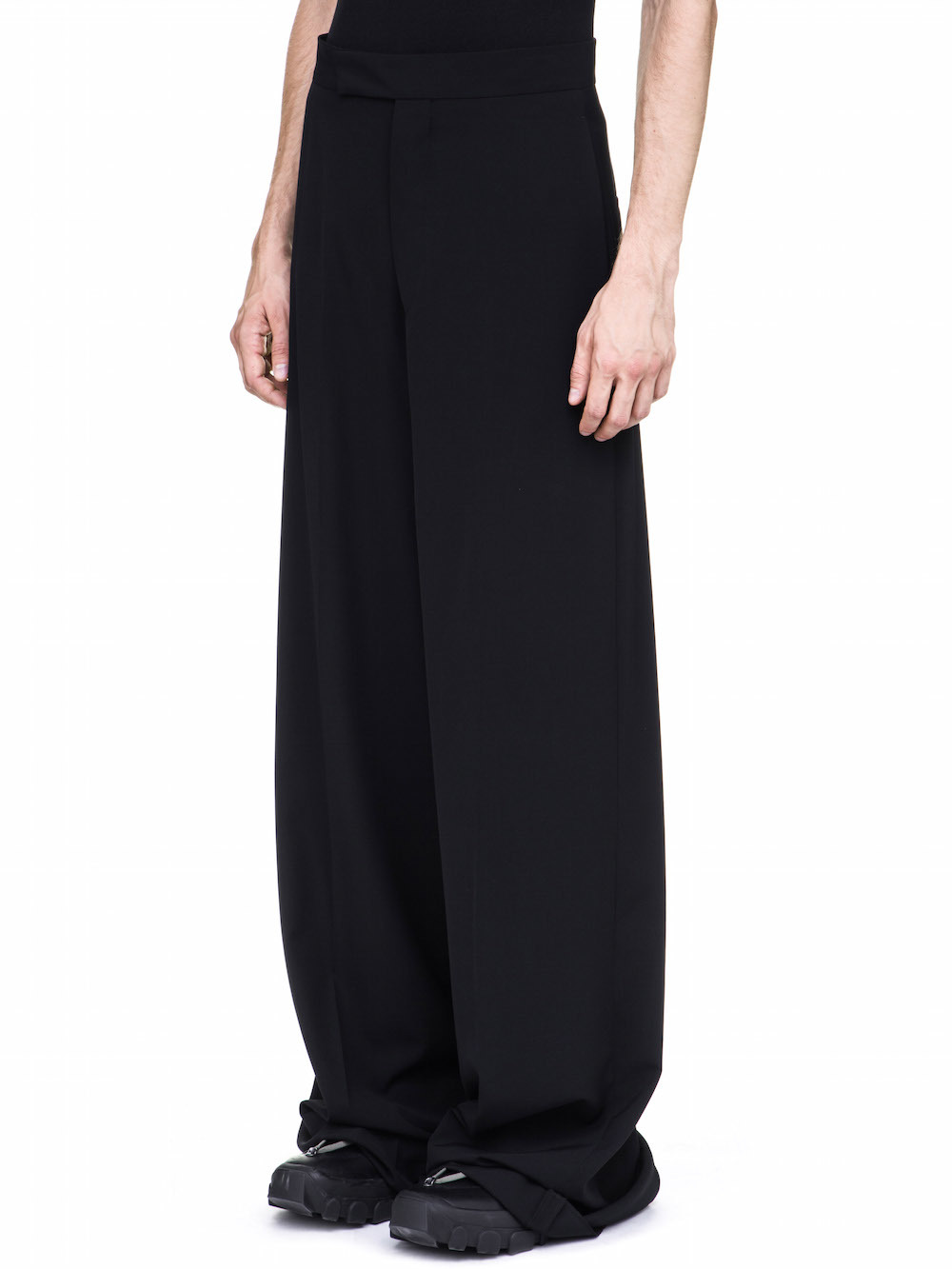 RICK OWENS OFF-THE-RUNWAY VISCONTIS TROUSERS IN BLACK