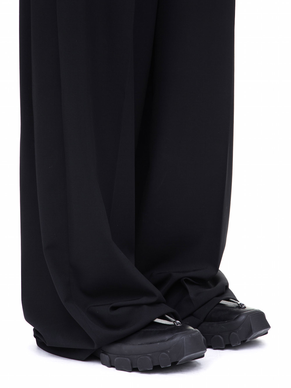 RICK OWENS OFF-THE-RUNWAY VISCONTIS TROUSERS IN BLACK
