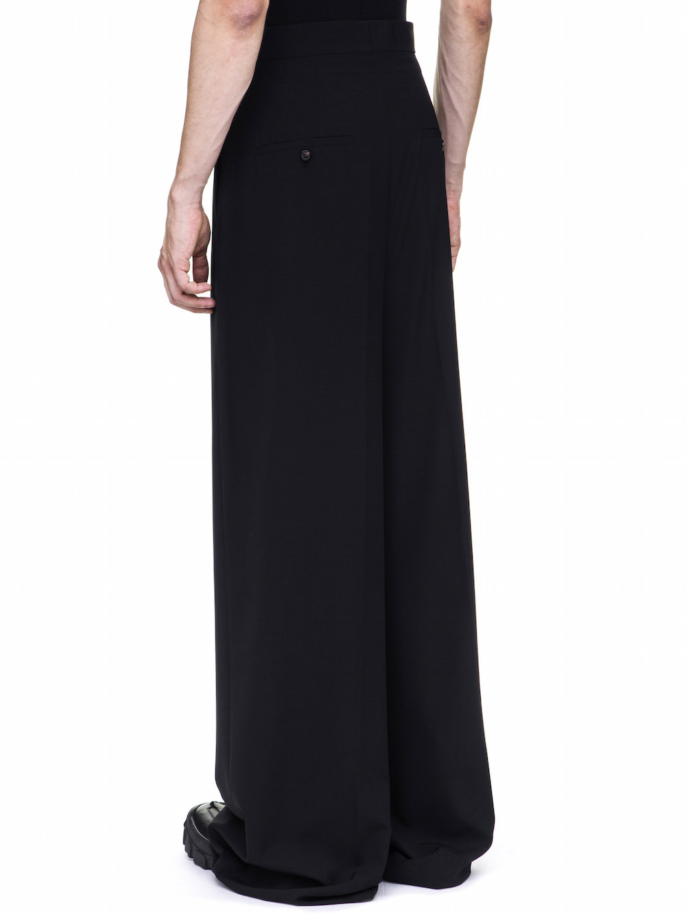 RICK OWENS OFF-THE-RUNWAY VISCONTIS TROUSERS IN BLACK