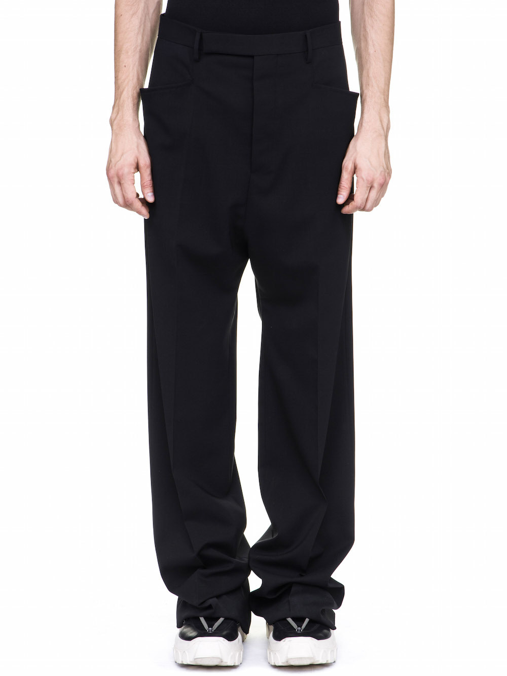 RICK OWENS OFF-THE-RUNWAY MASTODON TROUSERS IN BLACK