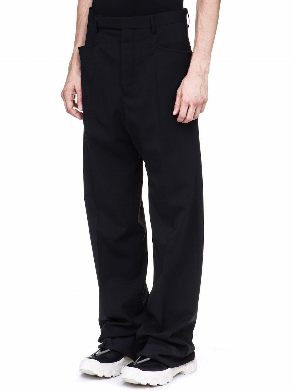 RICK OWENS OFF-THE-RUNWAY MASTODON TROUSERS IN BLACK