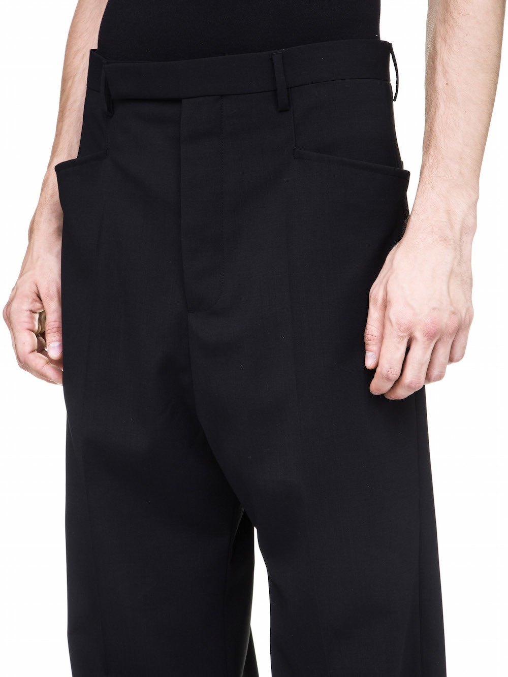 RICK OWENS OFF-THE-RUNWAY MASTODON TROUSERS IN BLACK
