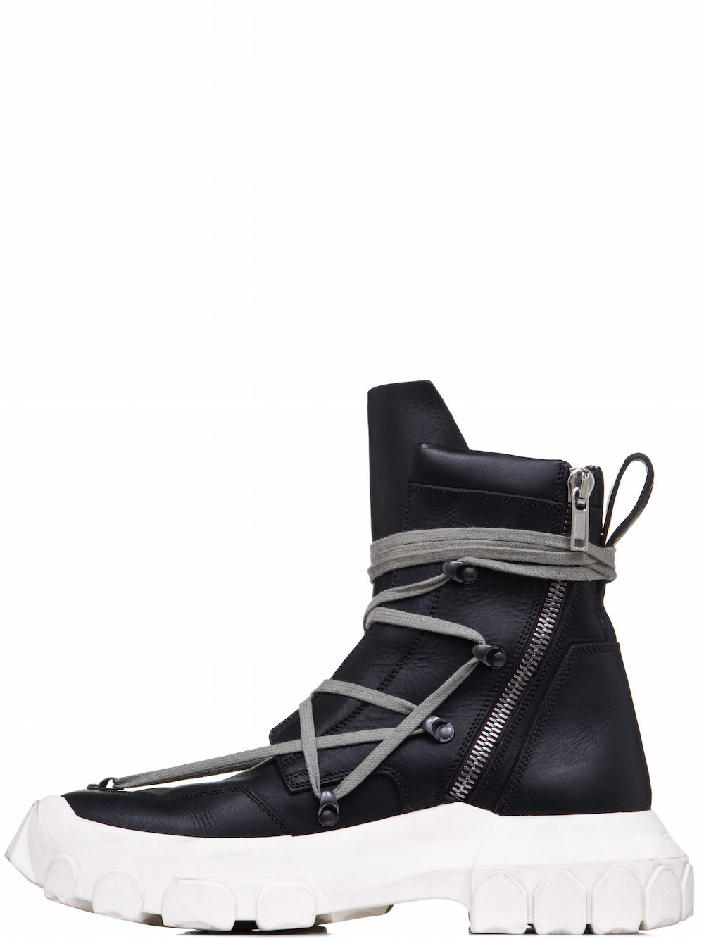 RICK OWENS OFF-THE-RUNWAY LACEUP HIKING BOOTS IN BLACK