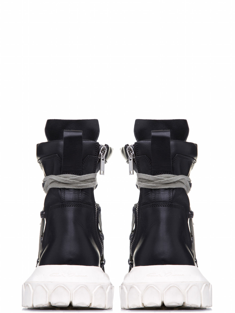 RICK OWENS OFF-THE-RUNWAY LACEUP HIKING BOOTS IN BLACK