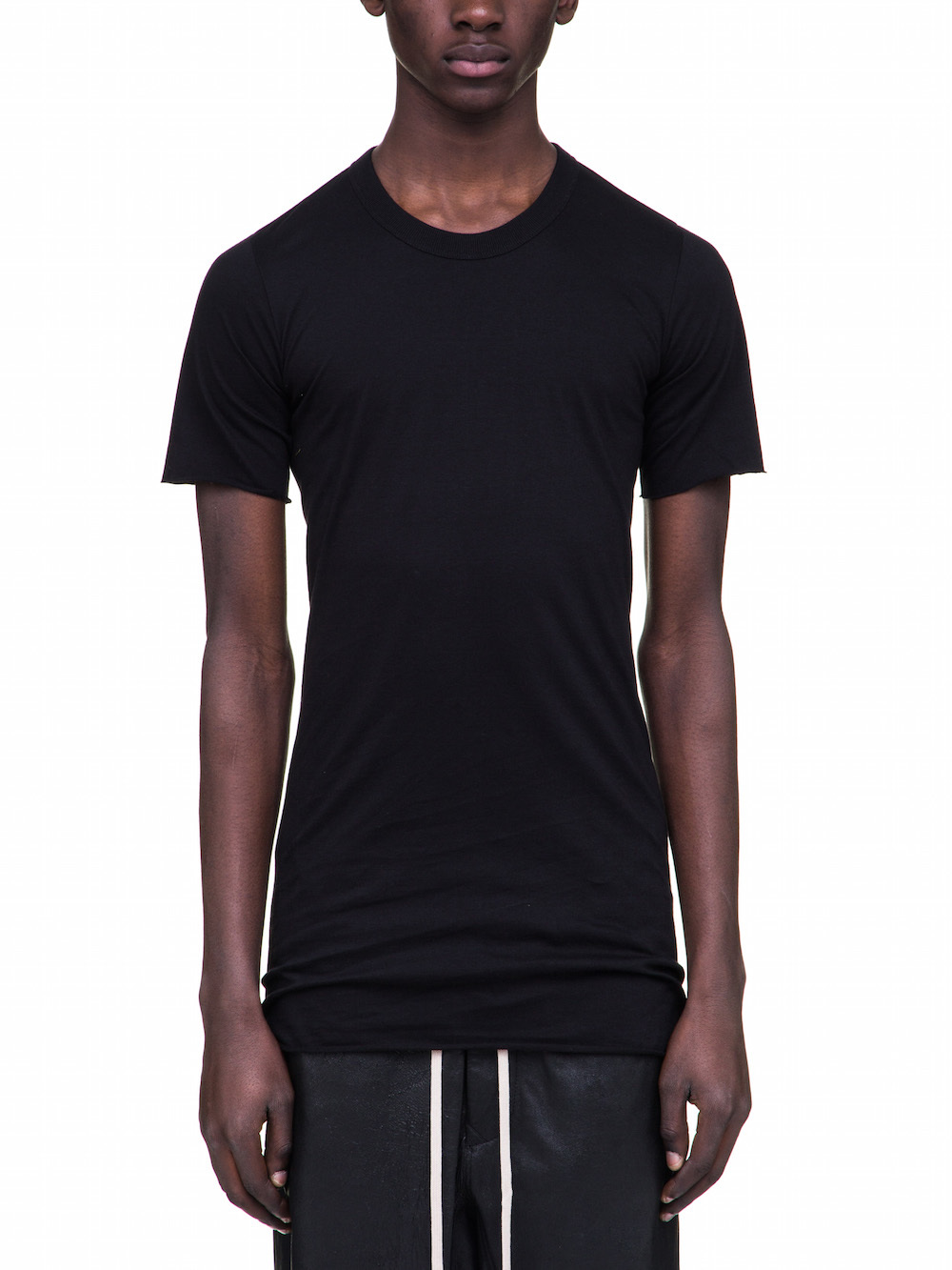 RICK OWENS BASIC SHORT SLEEVES TEE IN BLACK
