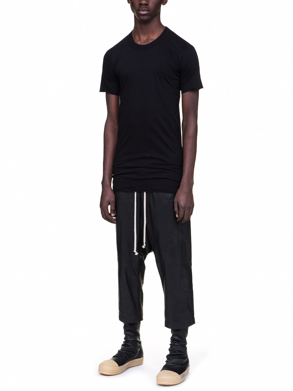 RICK OWENS BASIC SHORT SLEEVES TEE IN BLACK