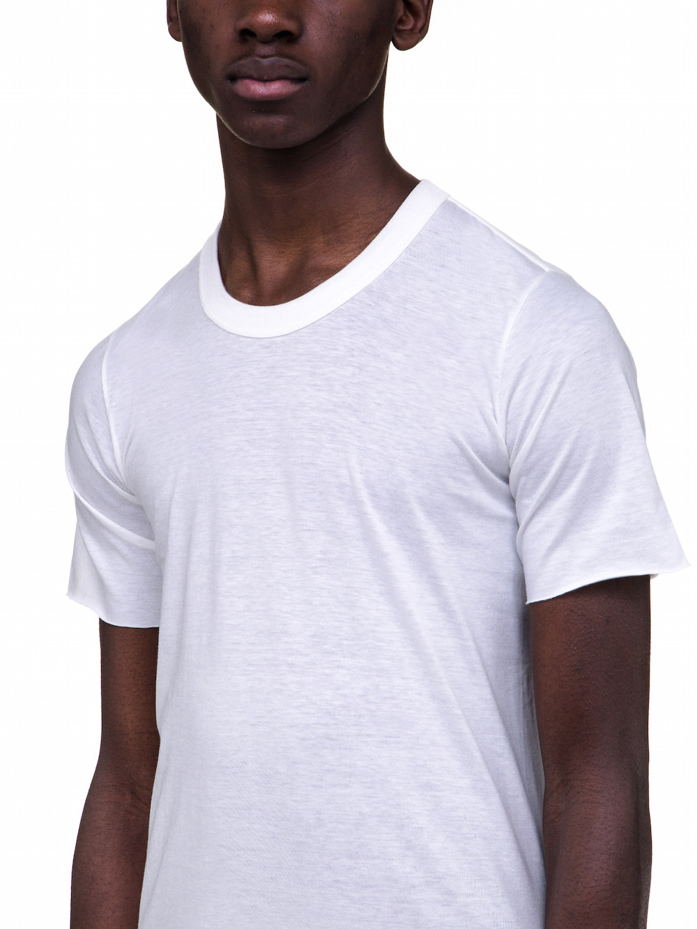 RICK OWENS BASIC SHORT SLEEVES TEE IN MILK WHITE