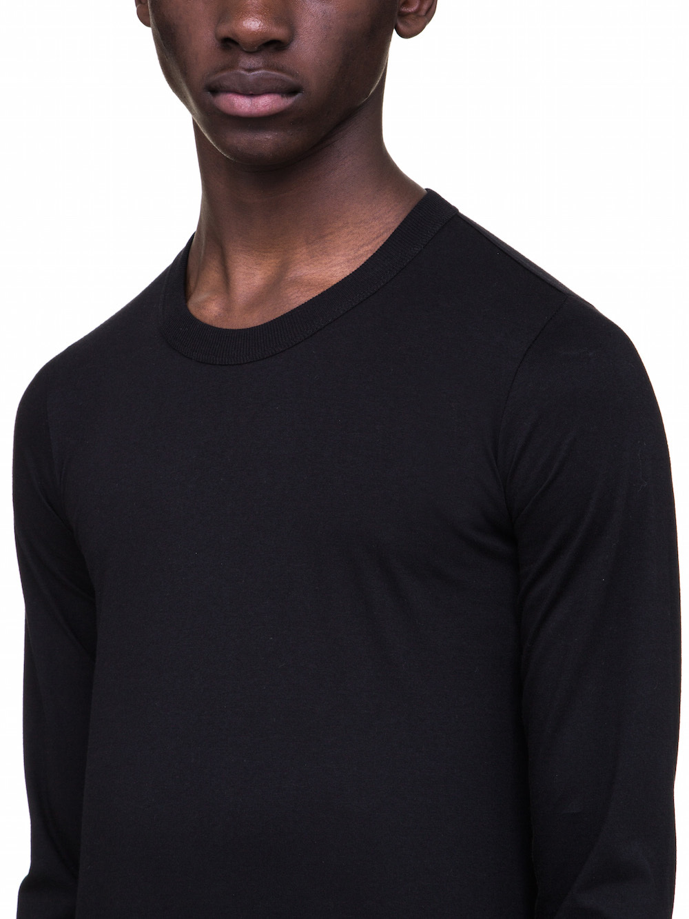 RICK OWENS BASIC LONG SLEEVES IN BLACK COTTON
