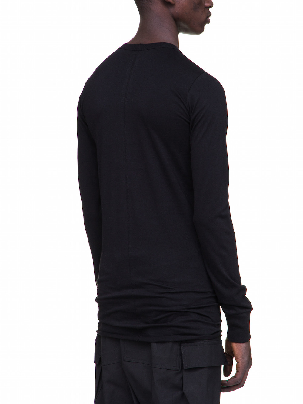 RICK OWENS BASIC LONG SLEEVES IN BLACK COTTON