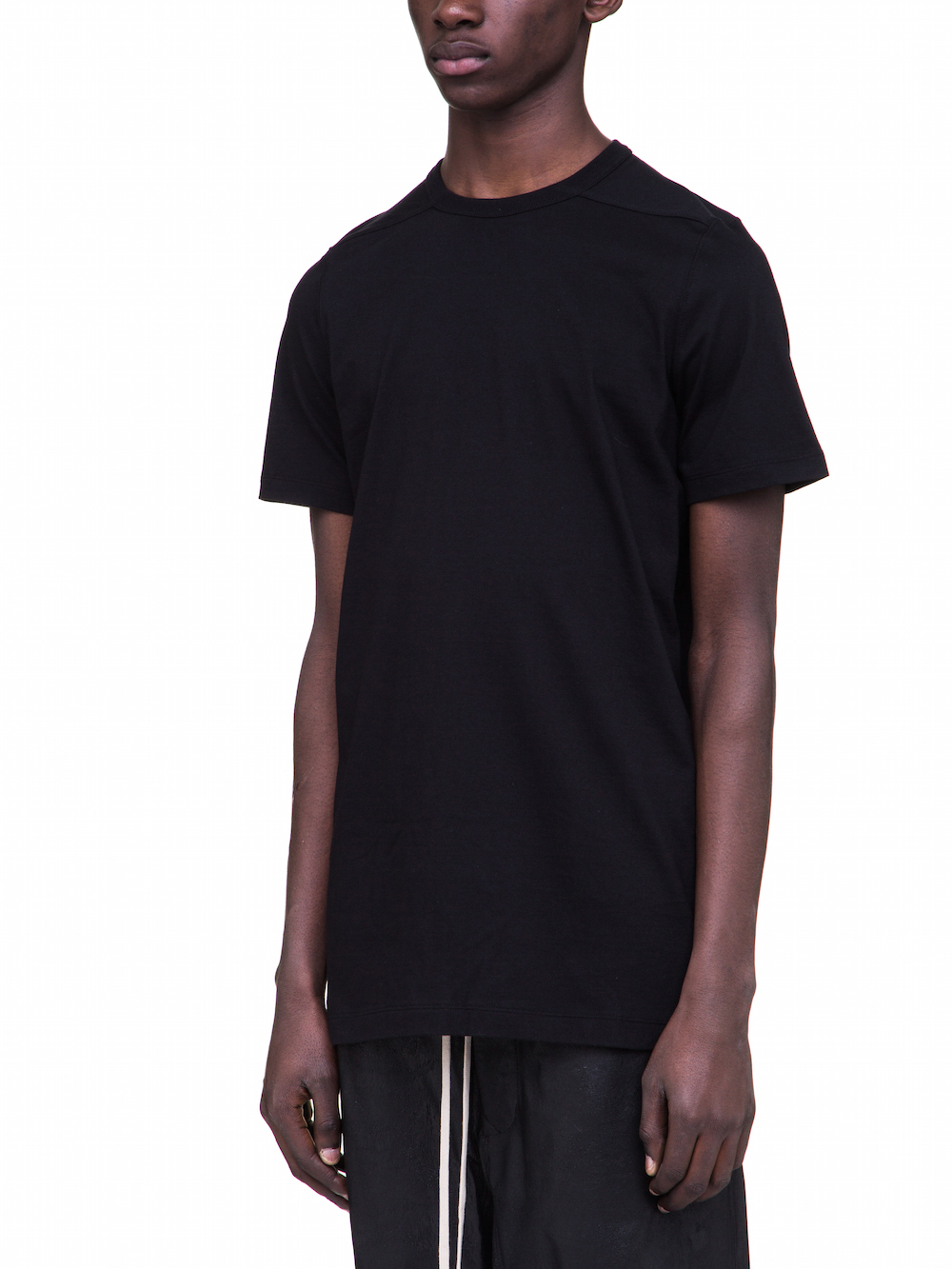 RICK OWENS LEVEL TEE IN BLACK COTTON