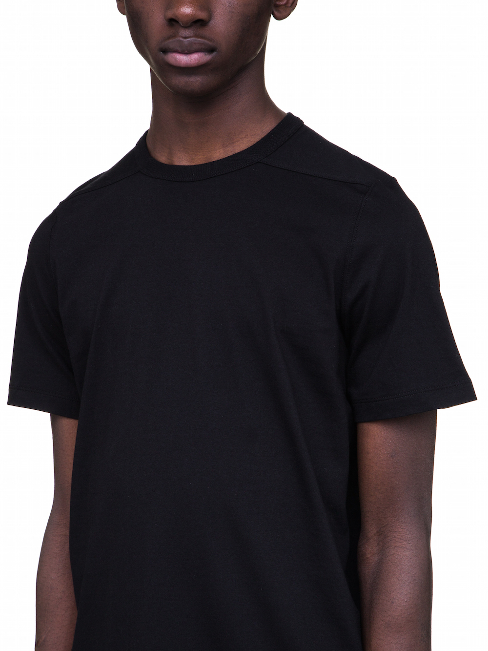 RICK OWENS LEVEL TEE IN BLACK COTTON