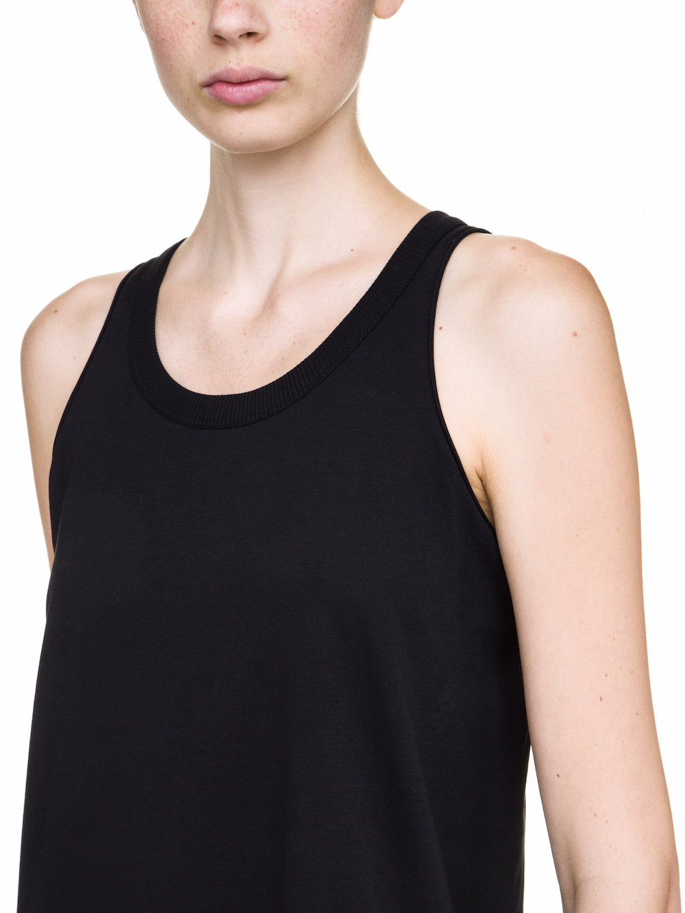 RICK OWENS DIRT TANK TOP IN BLACK MEDIUM-WEIGHT COTTON JERSEY