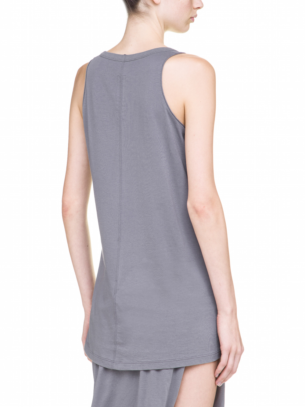 RICK OWENS DIRT TANK TOP IN STONE GREY MEDIUM-WEIGHT COTTON