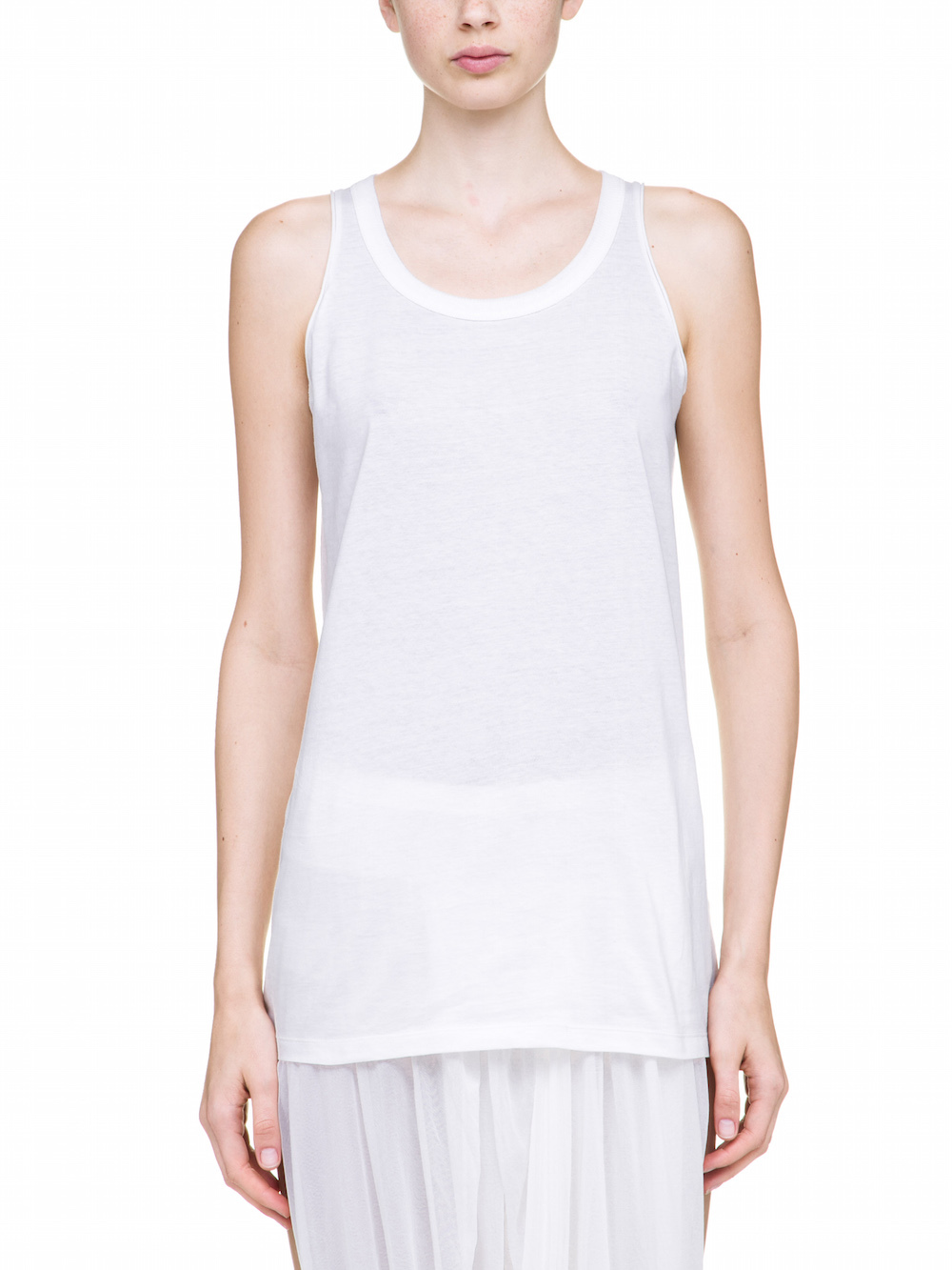 RICK OWENS TANK TOP IN CHALK WHITE MEDIUM-WEIGHT COTTON JERSEY