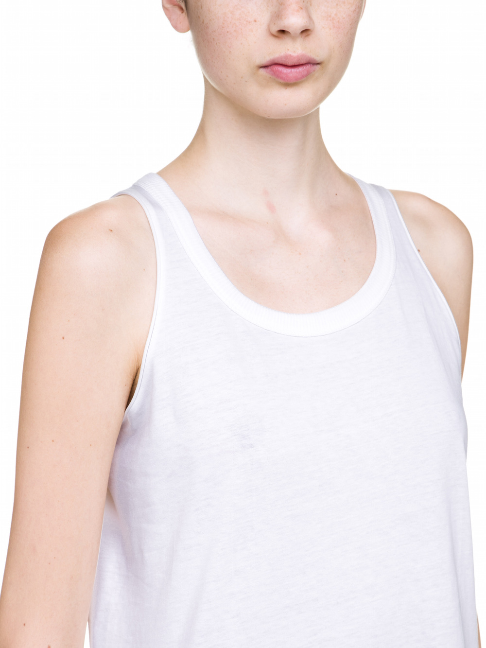 RICK OWENS TANK TOP IN CHALK WHITE MEDIUM-WEIGHT COTTON JERSEY