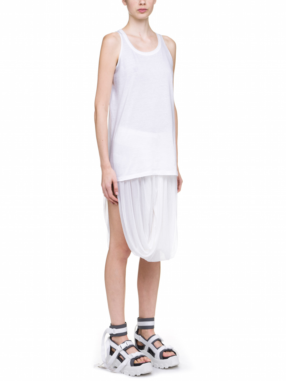 RICK OWENS TANK TOP IN CHALK WHITE MEDIUM-WEIGHT COTTON JERSEY