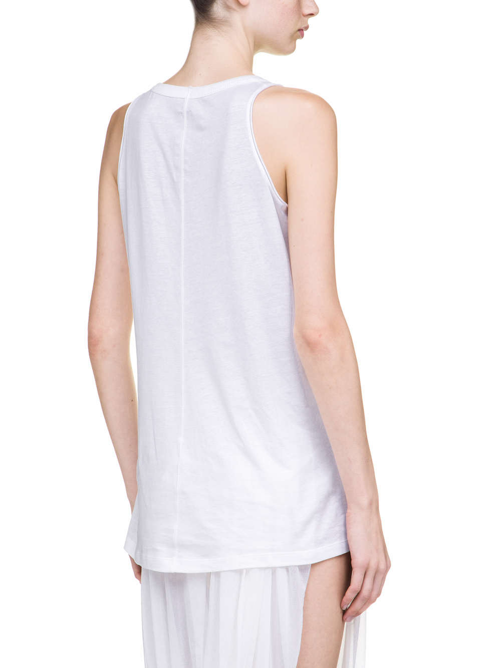 RICK OWENS TANK TOP IN CHALK WHITE MEDIUM-WEIGHT COTTON JERSEY