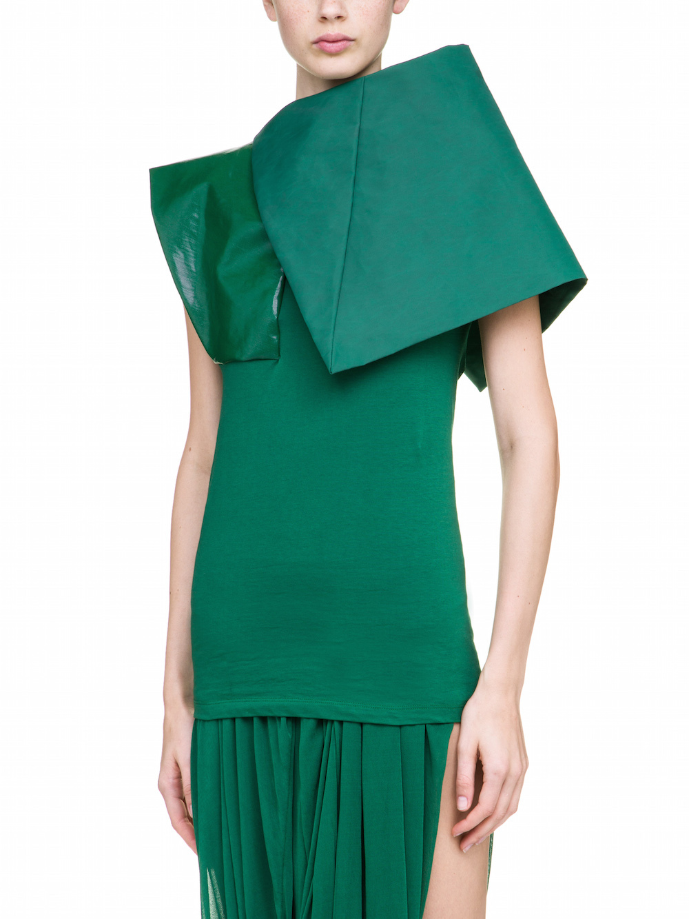 RICK OWENS URANIAN TOP IN WHEATGRASS GREEN