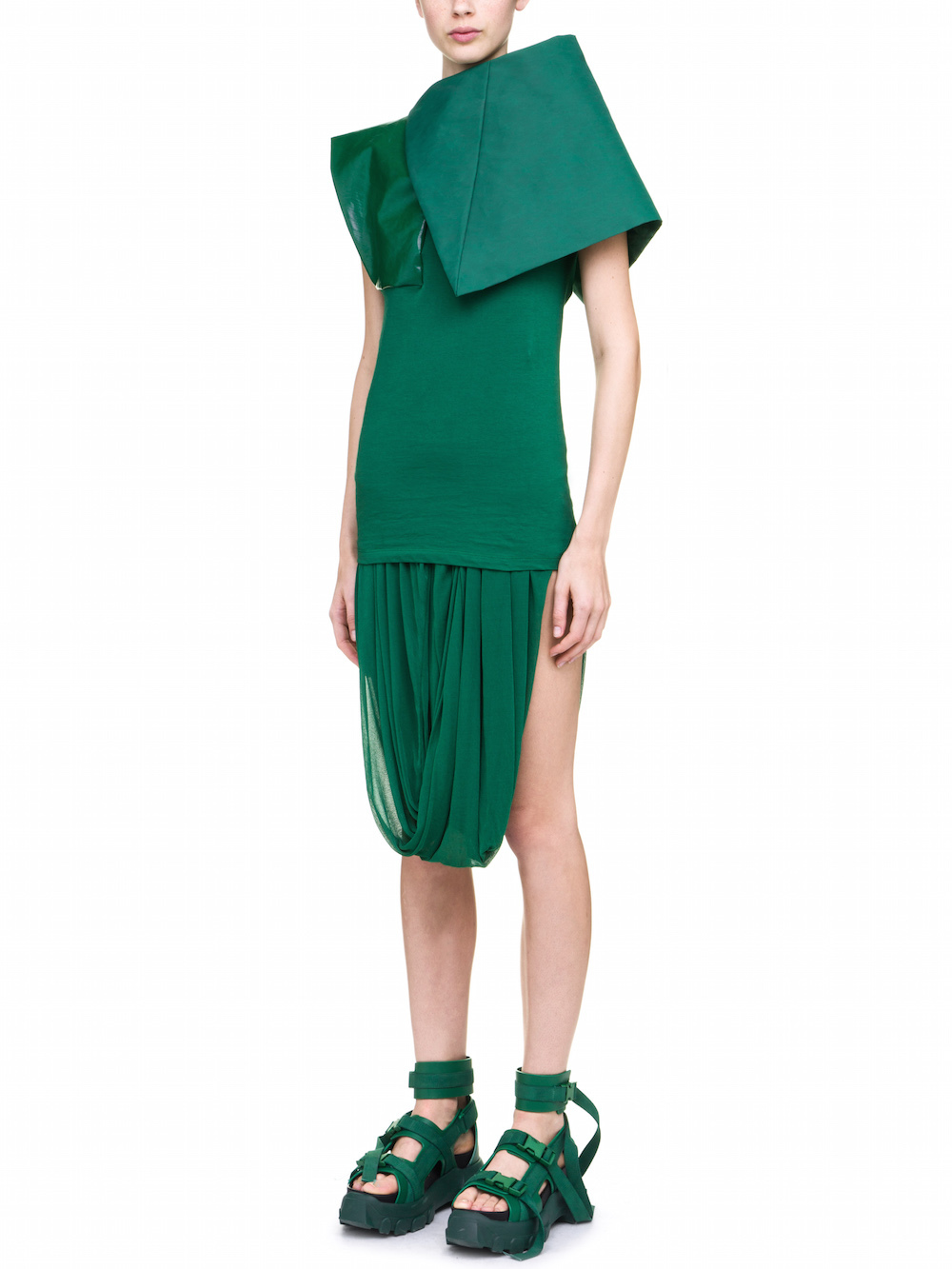 RICK OWENS URANIAN TOP IN WHEATGRASS GREEN