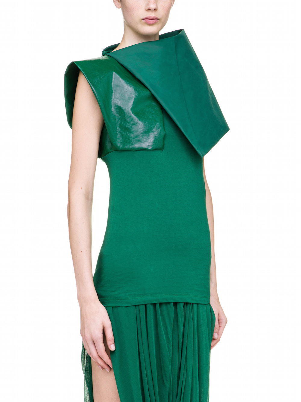 RICK OWENS URANIAN TOP IN WHEATGRASS GREEN