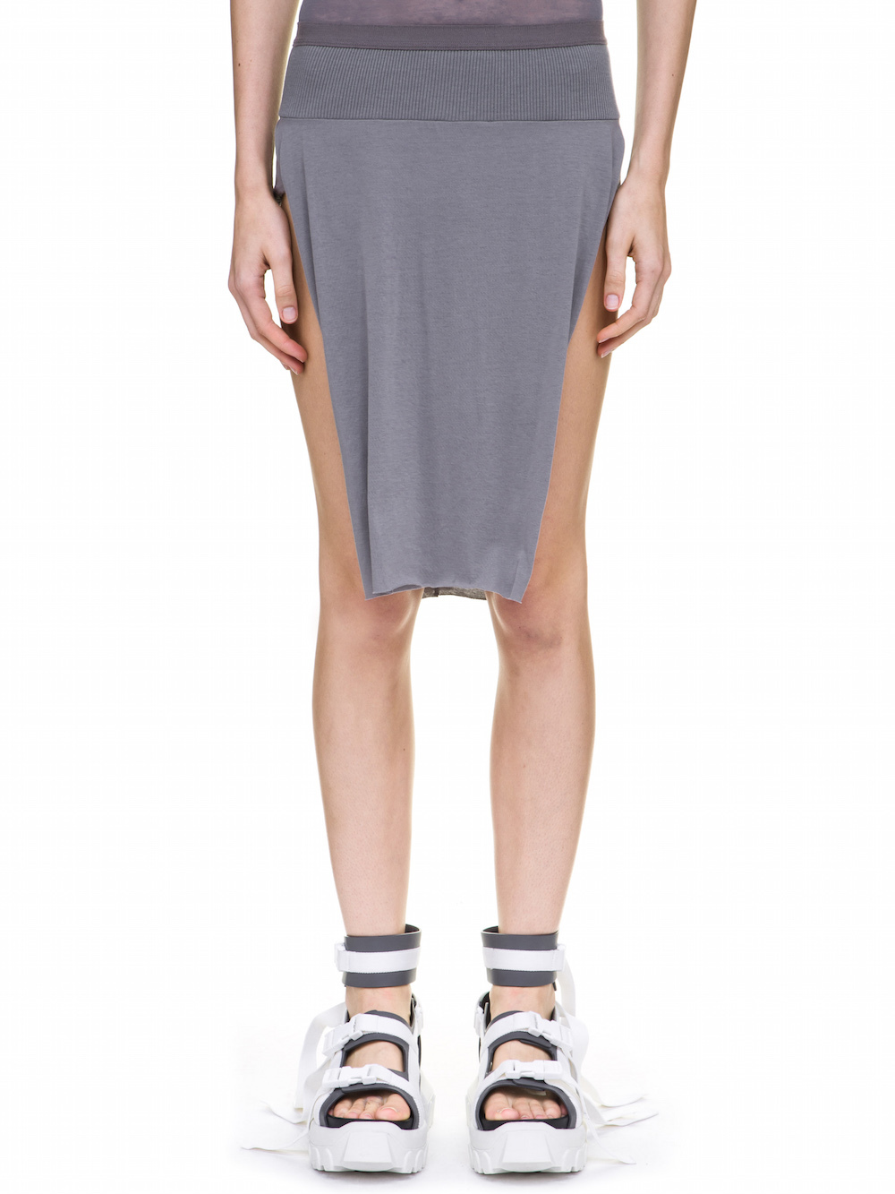 RICK OWENS LOIN SKIRT IN STONE GREY